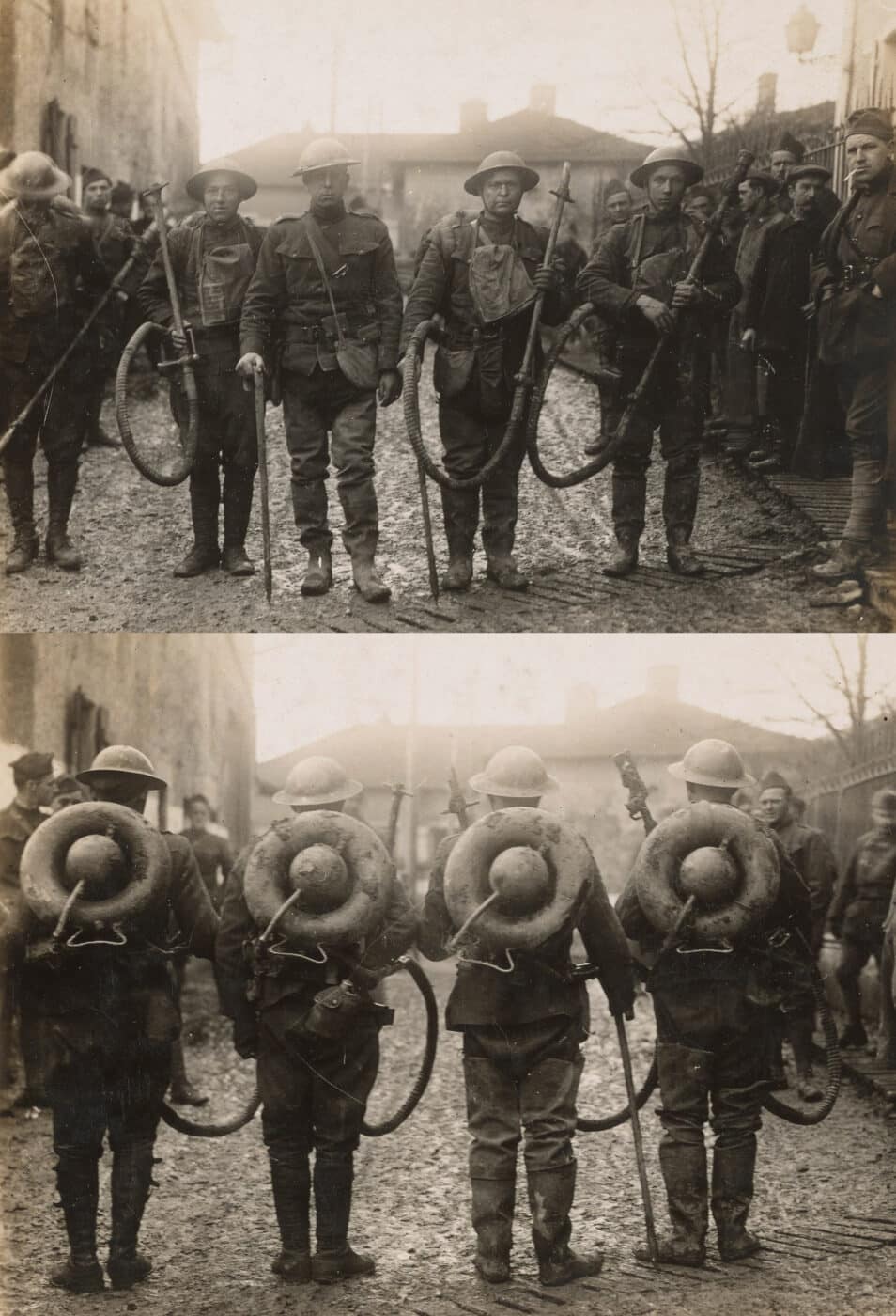 americans with captured wex flamethrowers