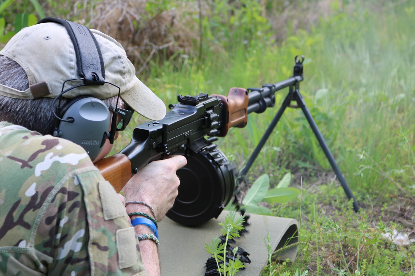 author shooting the rpd on the range