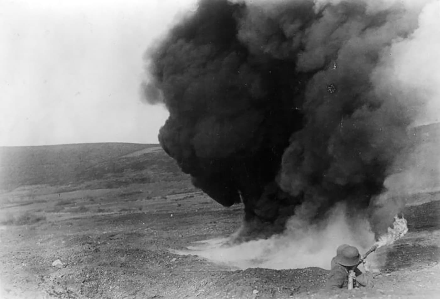 flamethrower attack in 1918