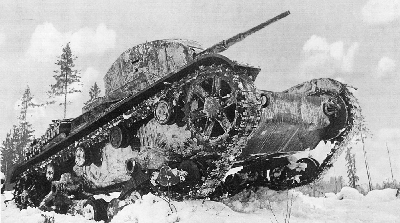 soviet t-26 tank during invasion of finalnd