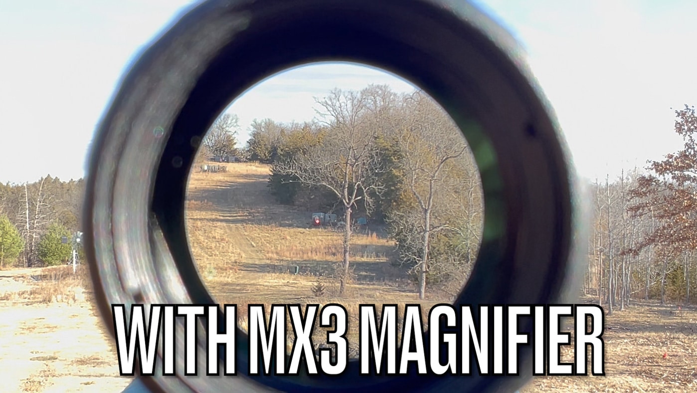 300 yards with 3x magnifier