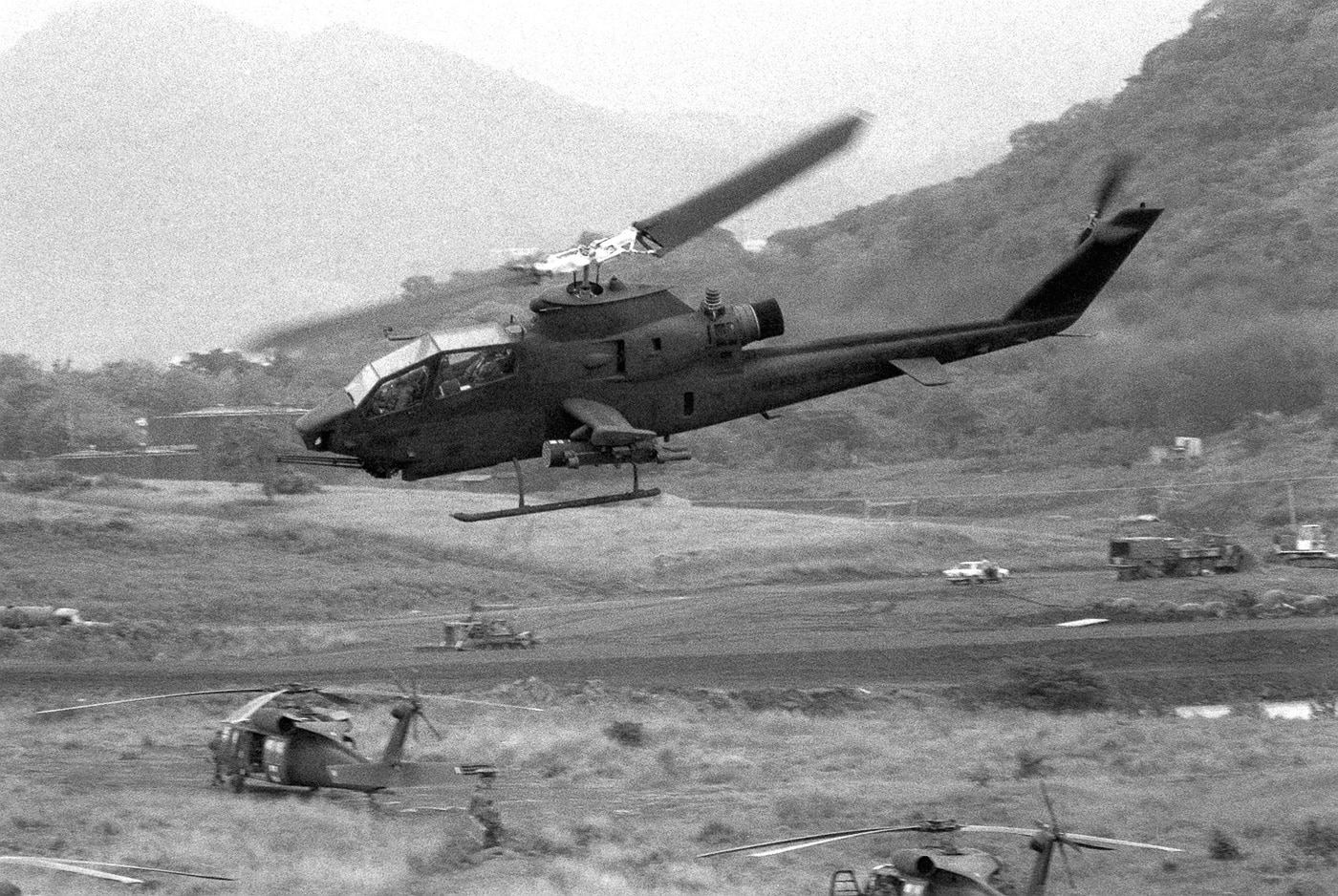 ah-1 cobra in combat during operation urgent fury