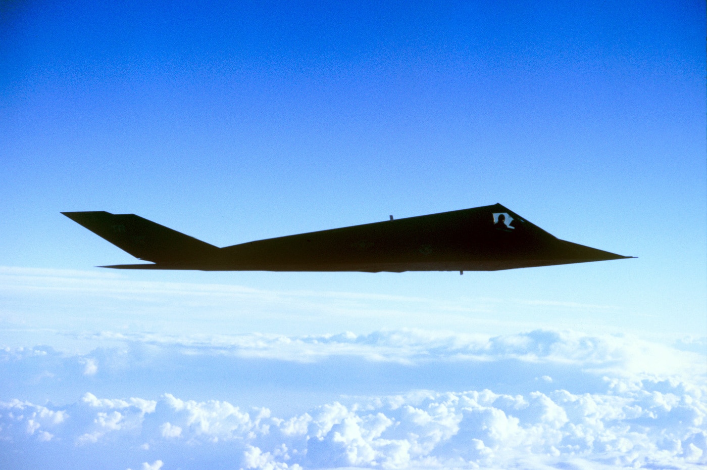 f-117 in flight over usa