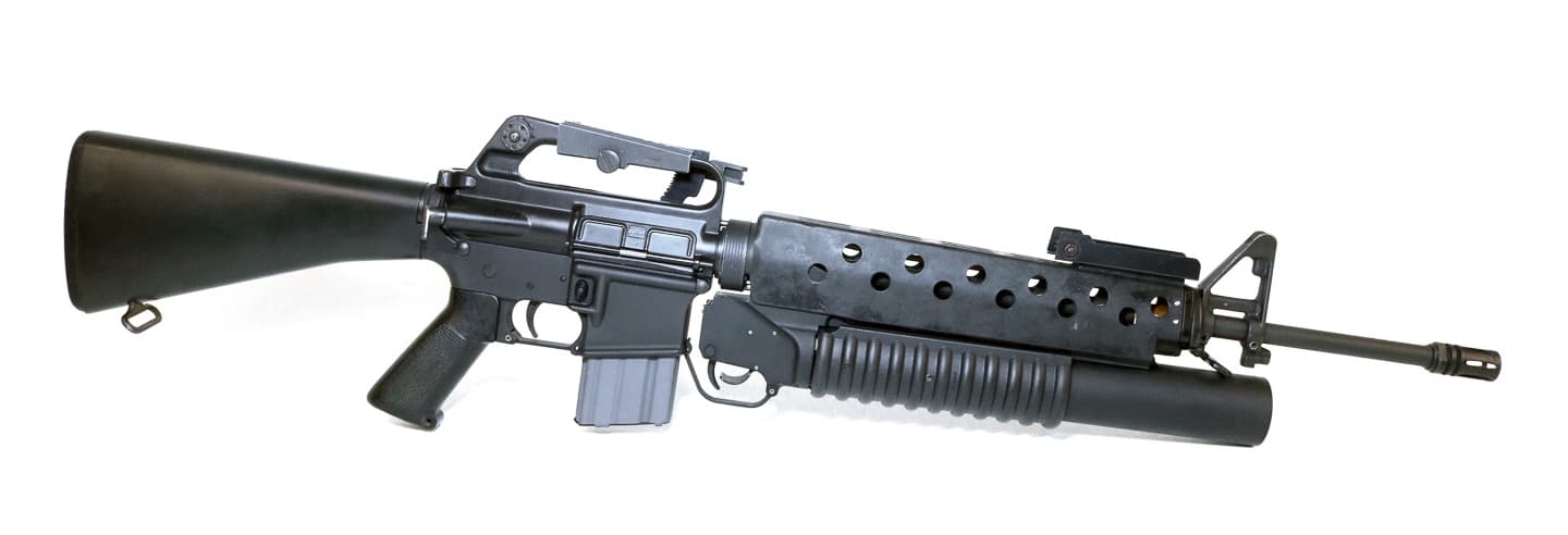 m16a1 fitted with m203 grenade launcher