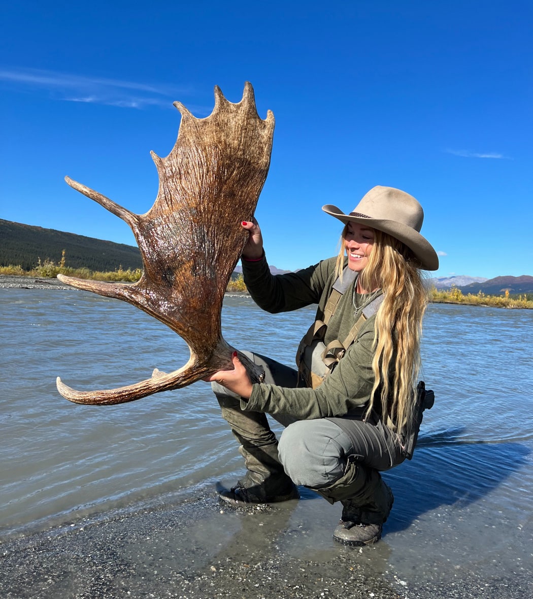 moose shed along an alaskan river