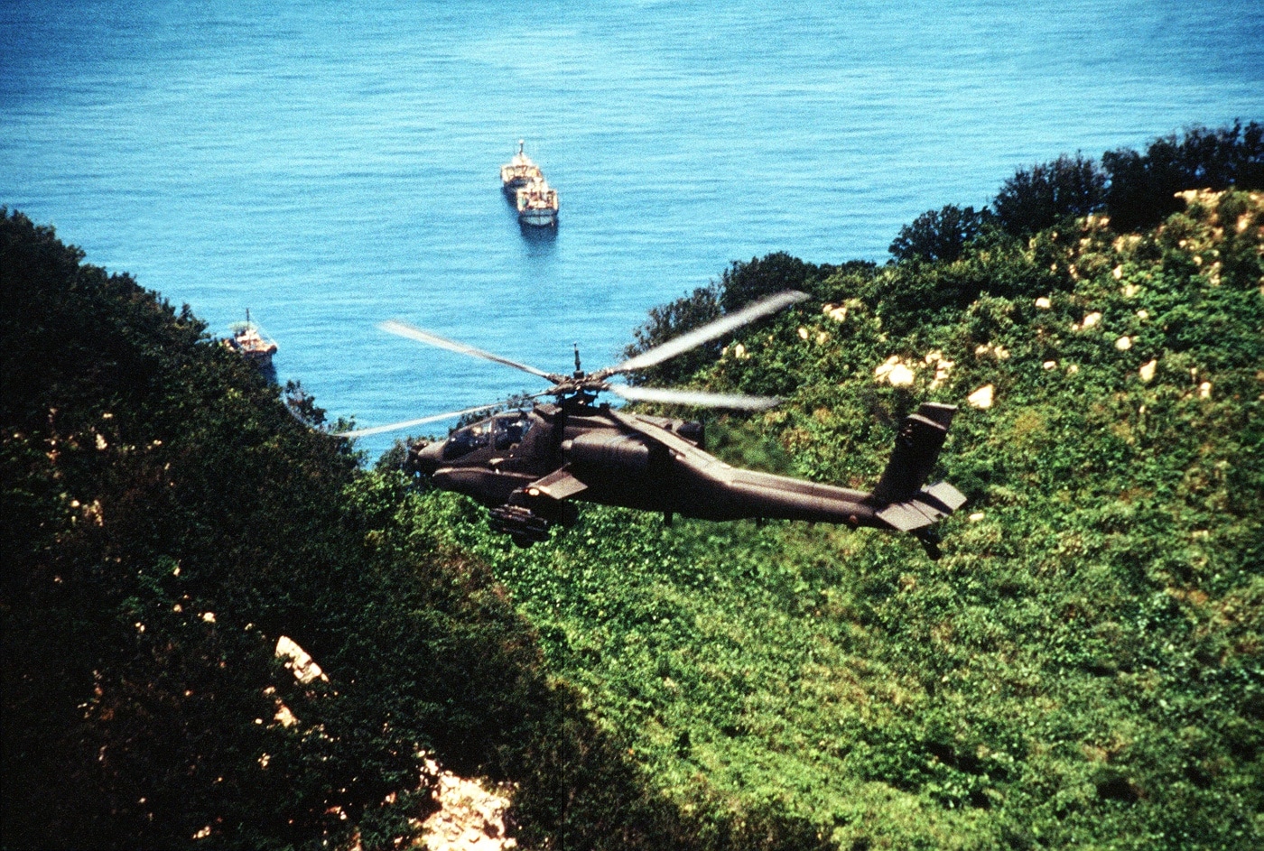 ah-64 flying over the republic of korea