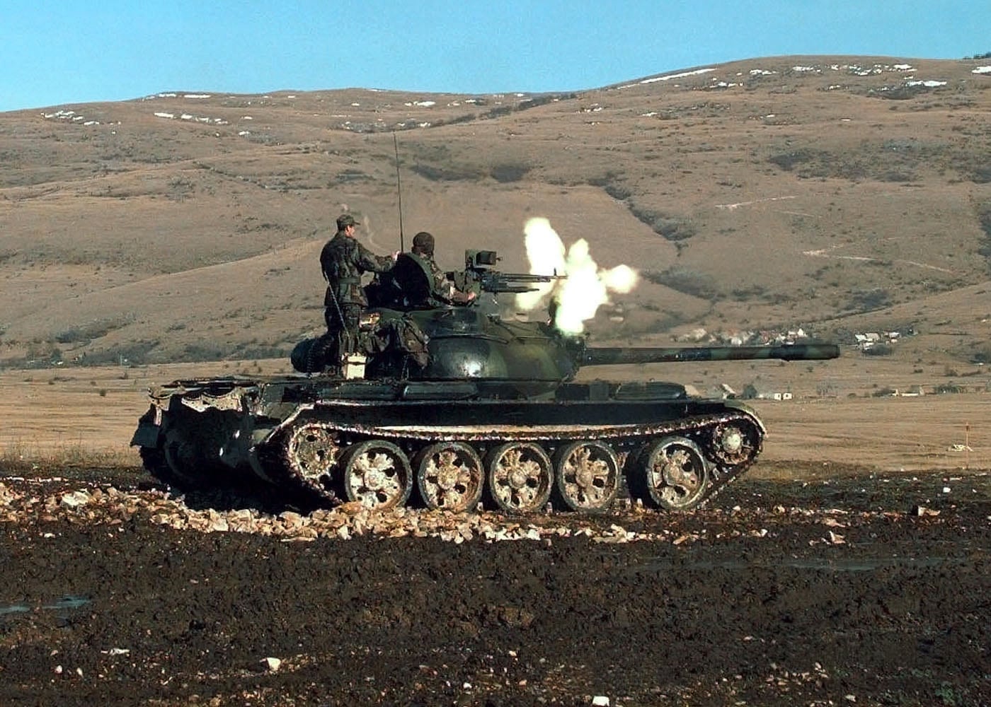croatian t-55 tank in training
