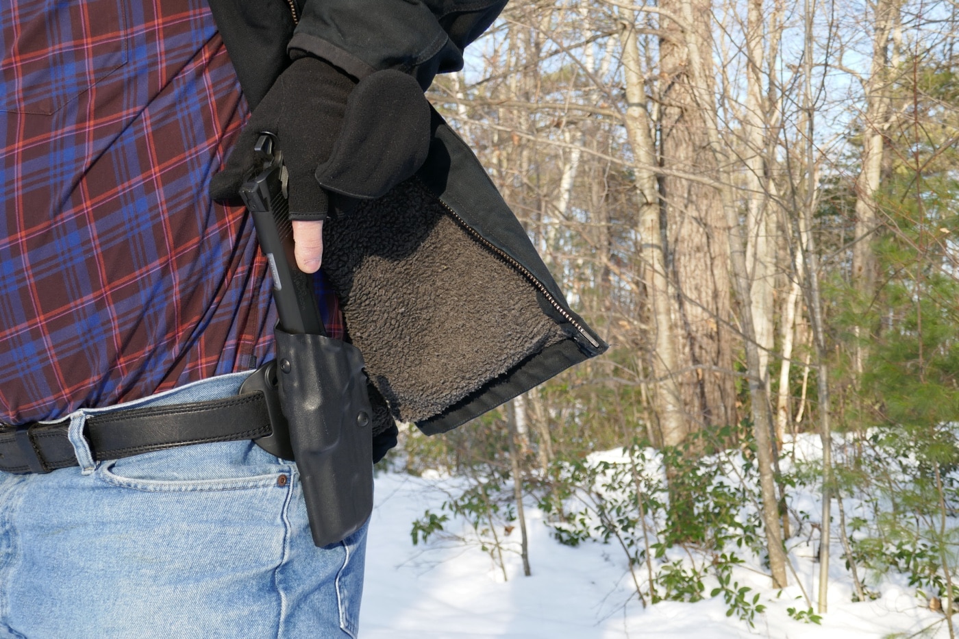 drawing your 1911 from under a winter coat