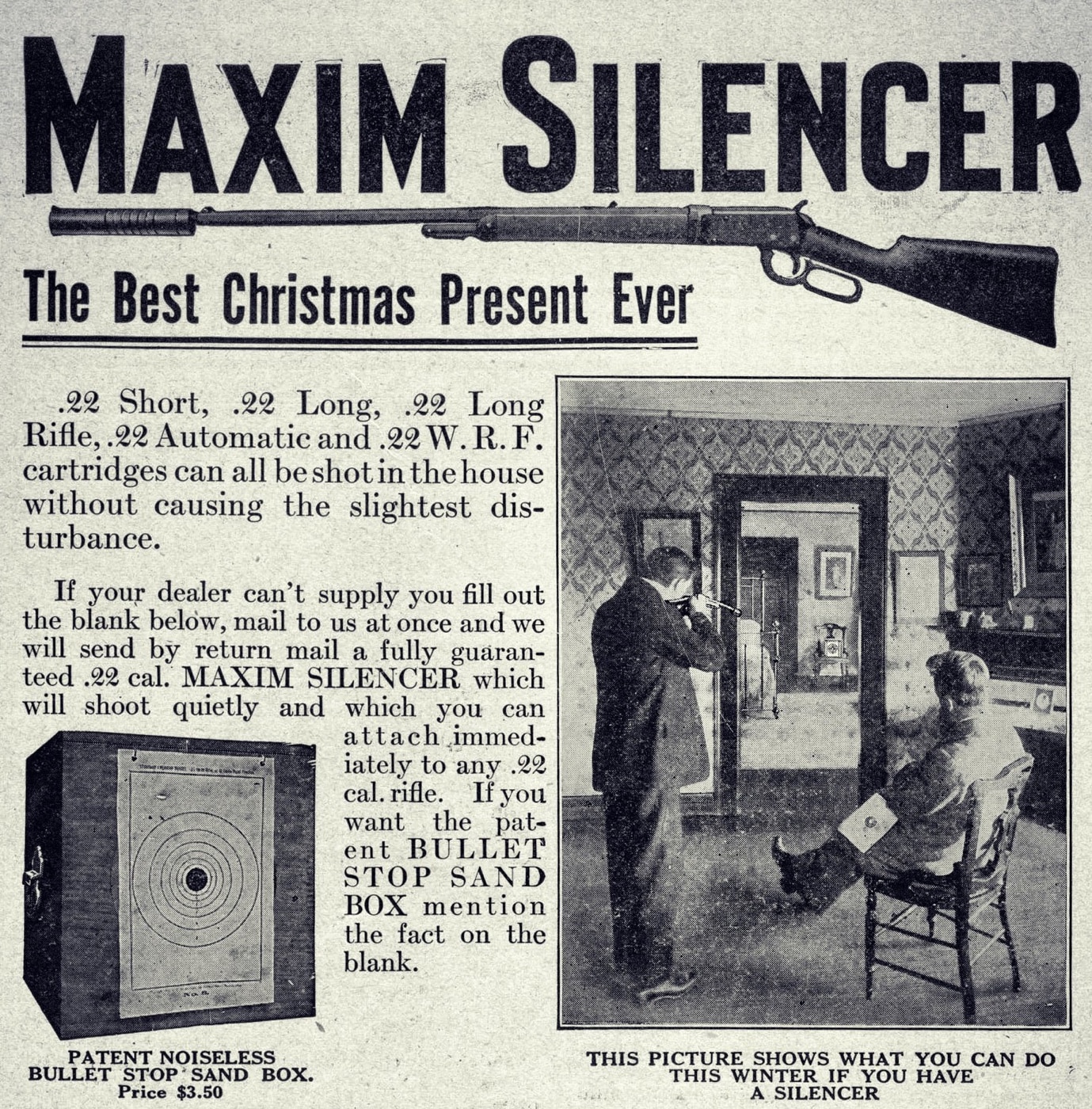 1910 maxim silencer advertisement