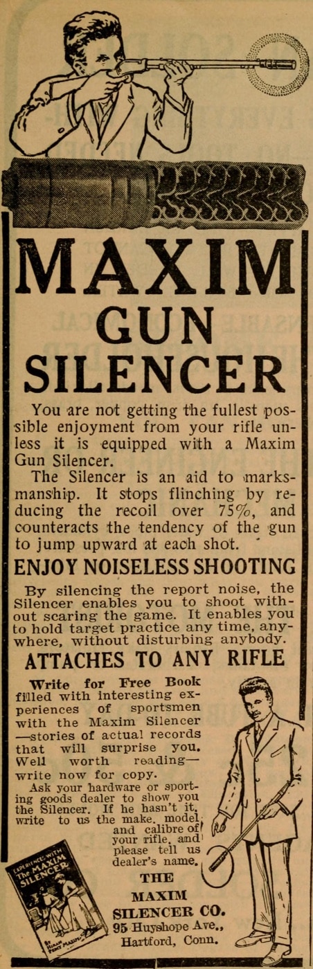 1915 maxim silencer advertisement