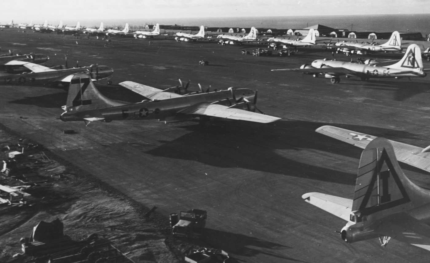 b-29 superfortress bombers in japan