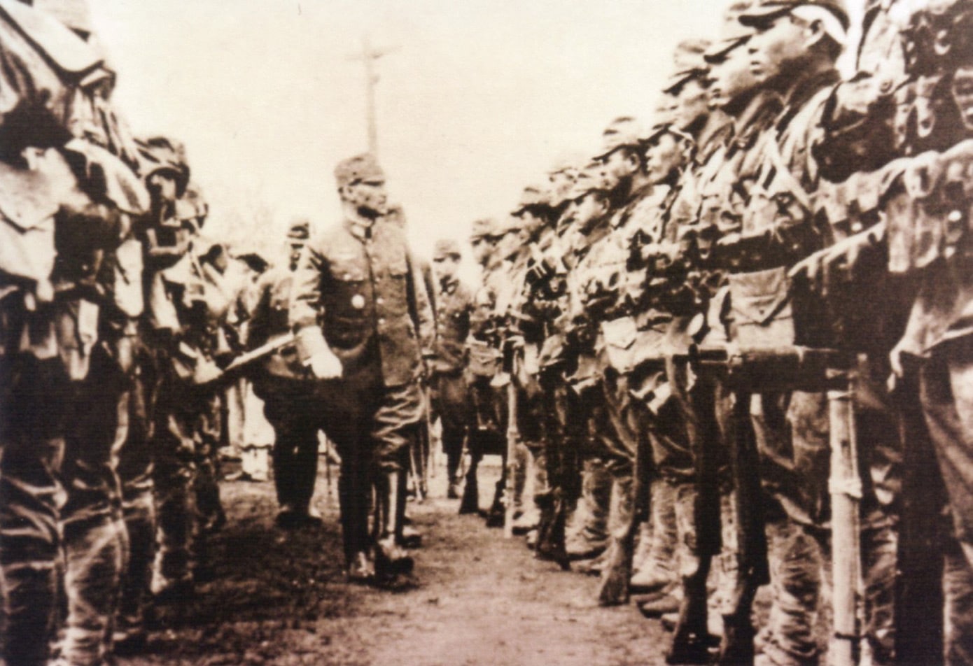 giretsu commandos inspection prior to the raid on yontan field in okinawa