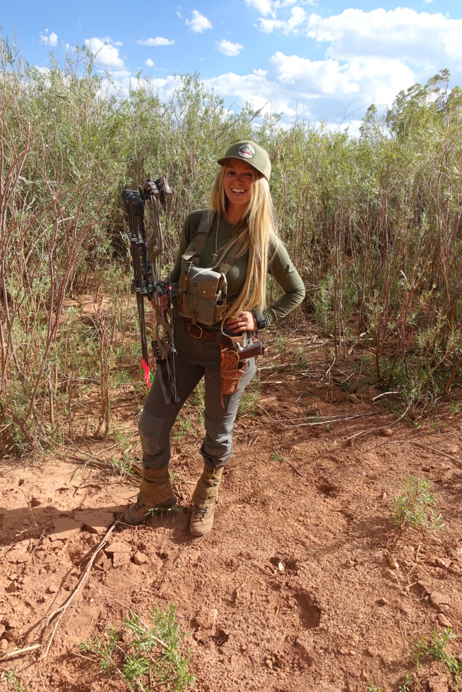 headed out bowhunting with a handgun