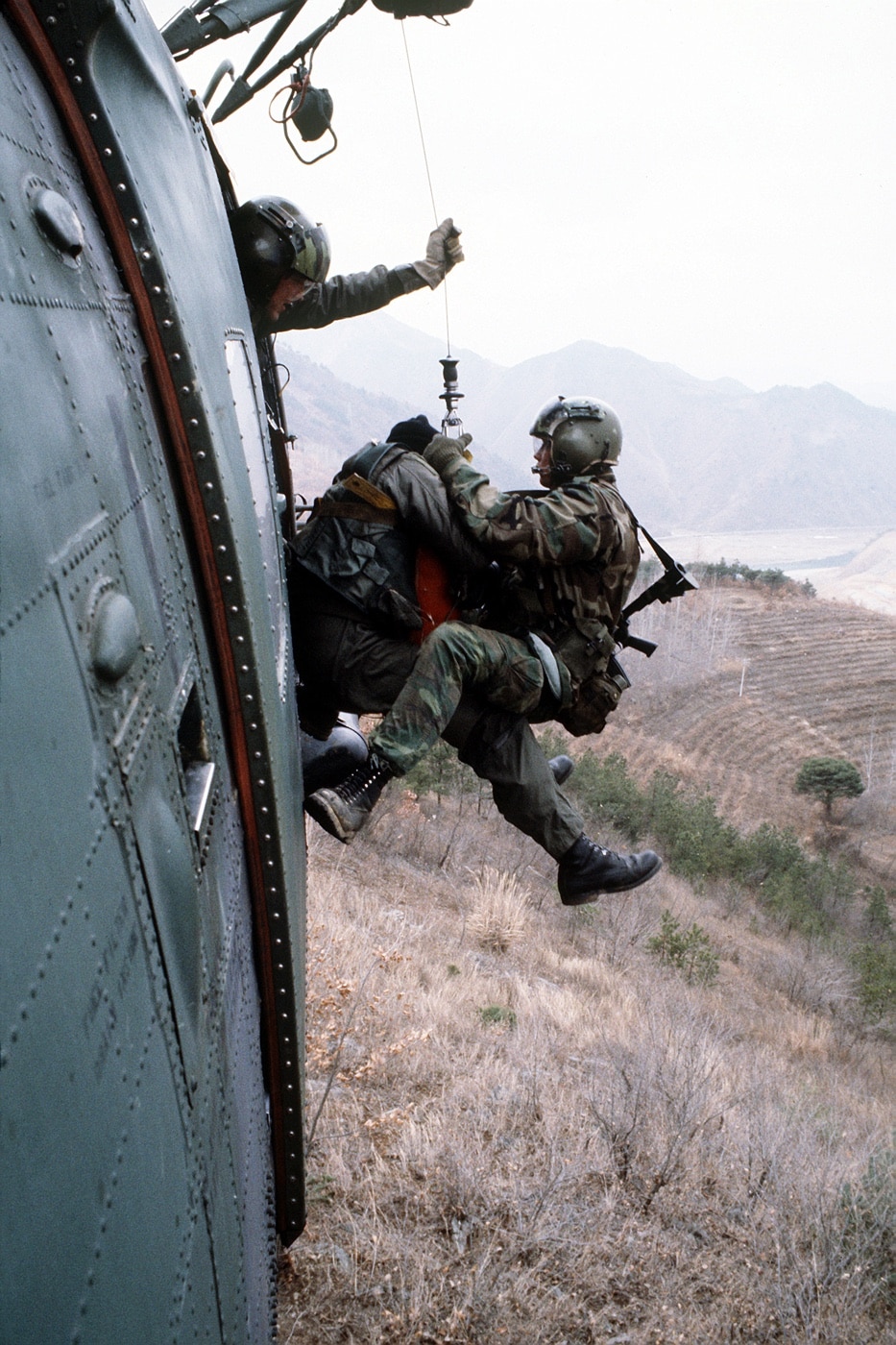 hoist rescue of downed air force pilot