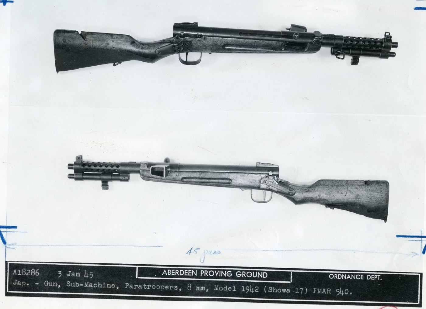 japanese type 100 submachine guns