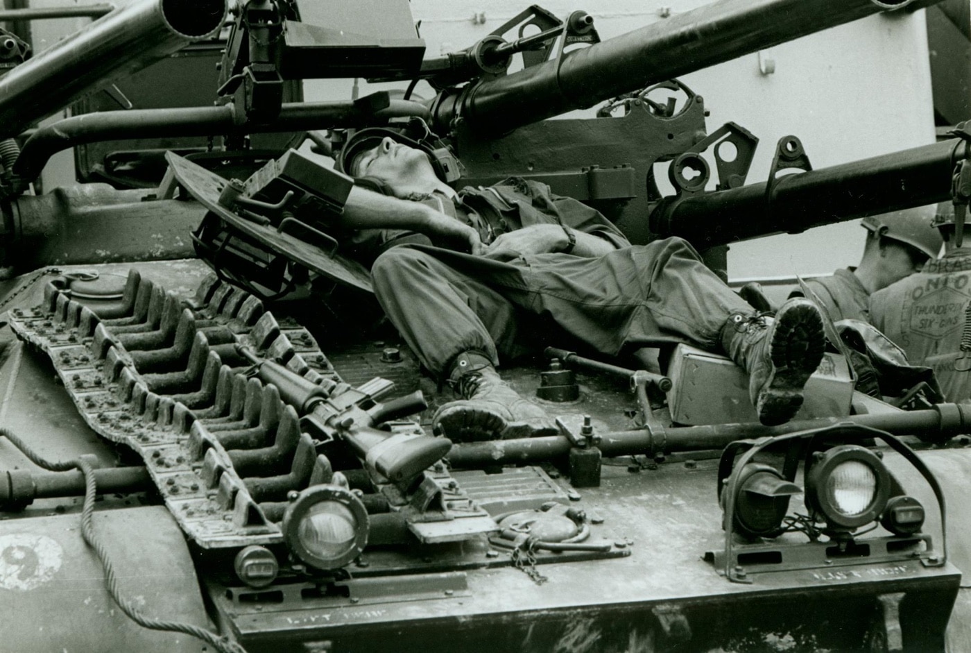 us marine rests on top of a m50 ontos