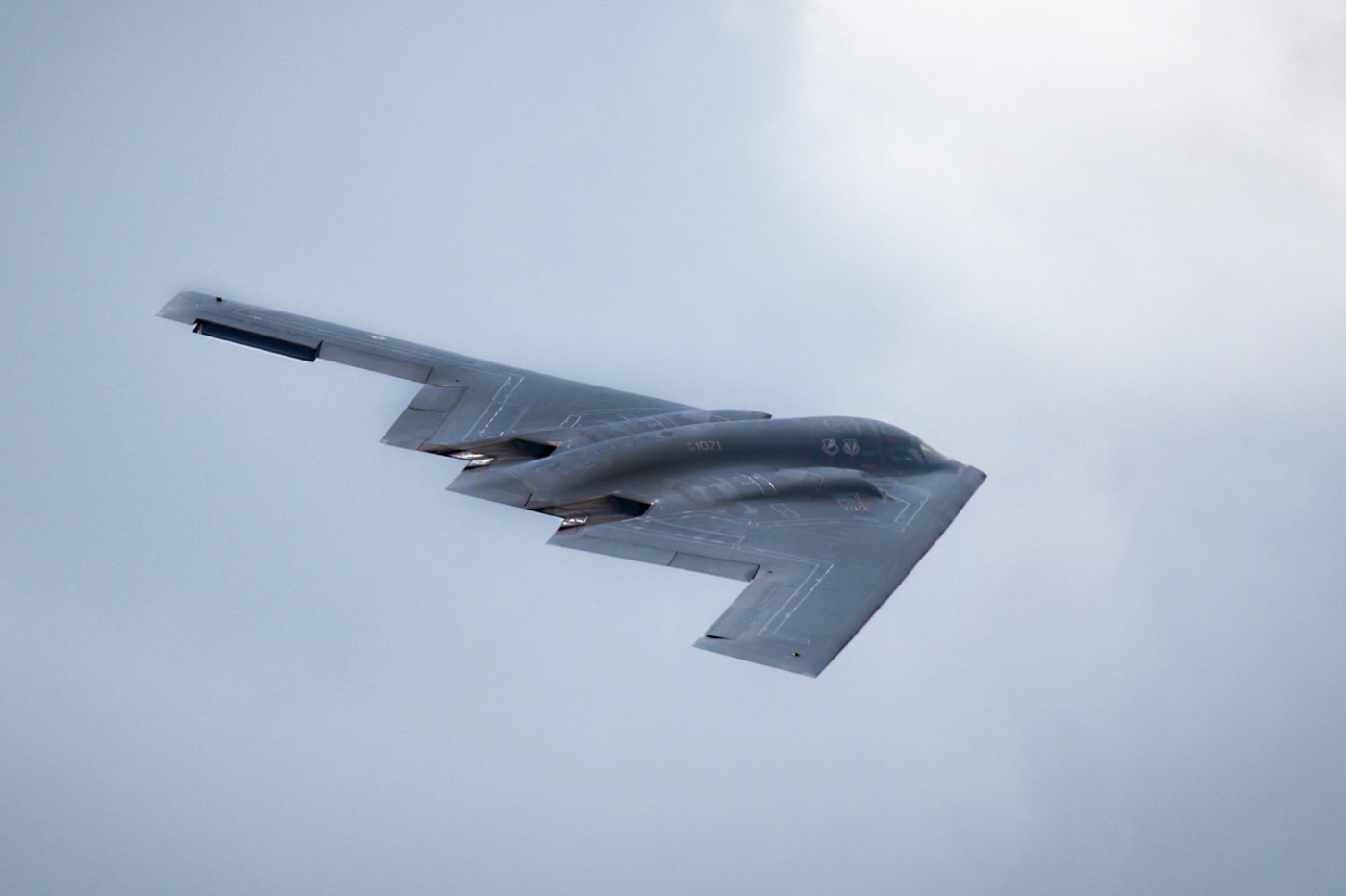 b-2 bomber flying during air show