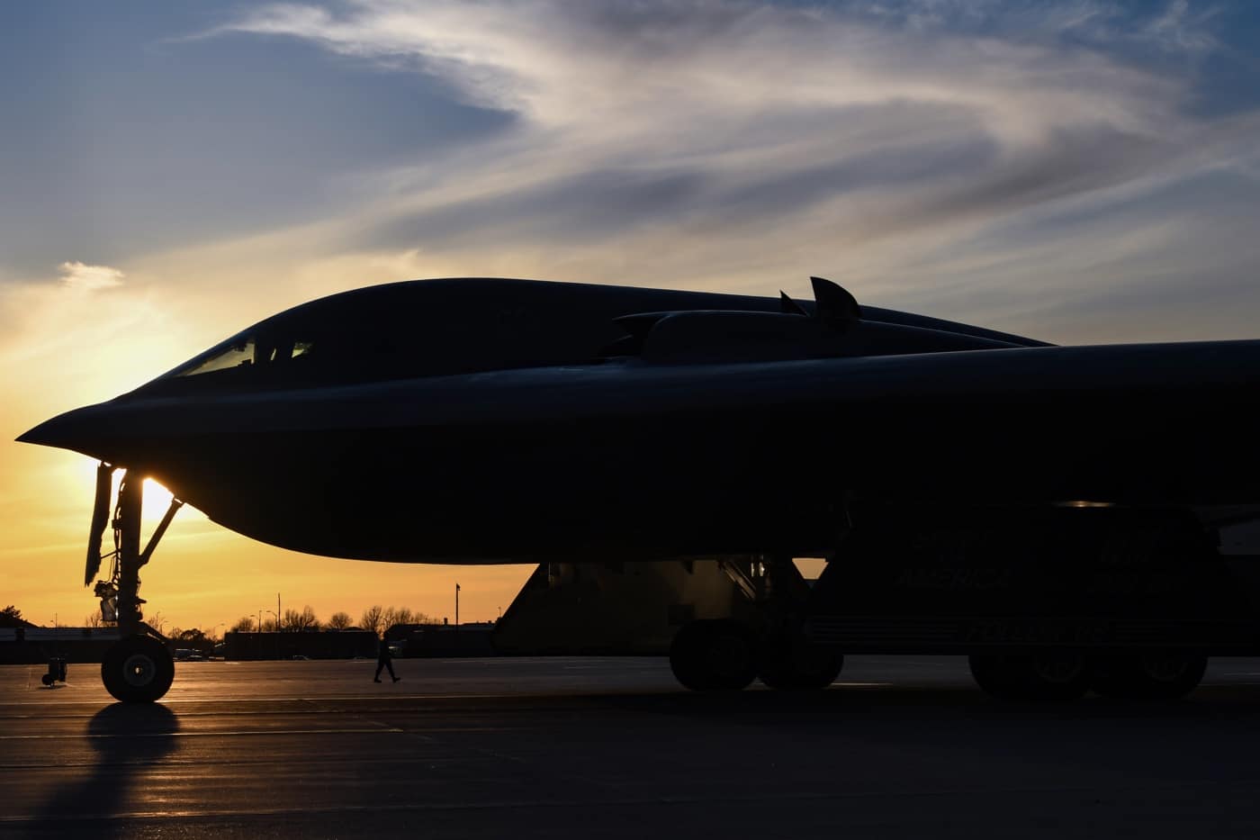 b-2 prepares for take off at whiteman air force base