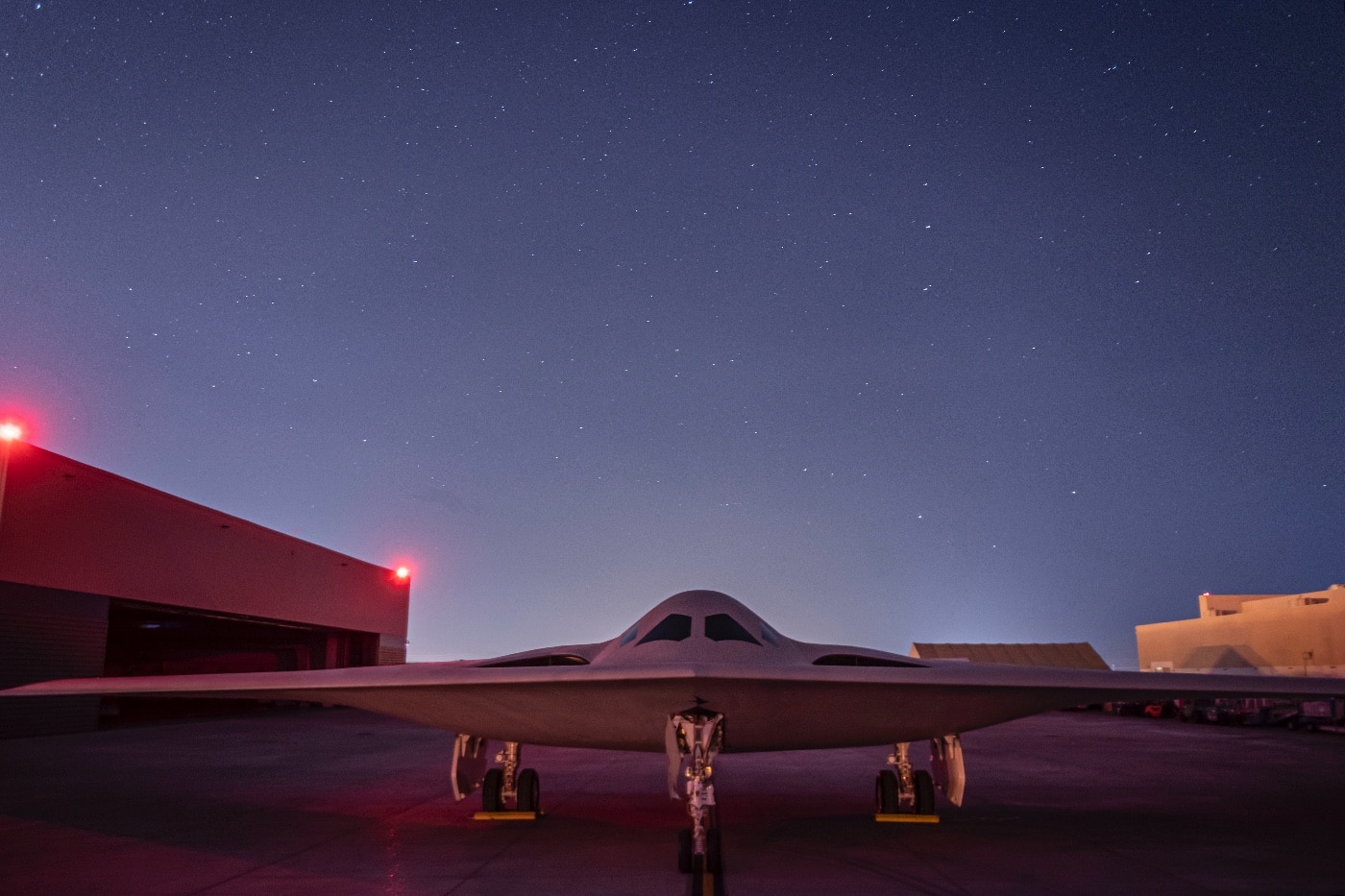 night time photo of the b-21 raider