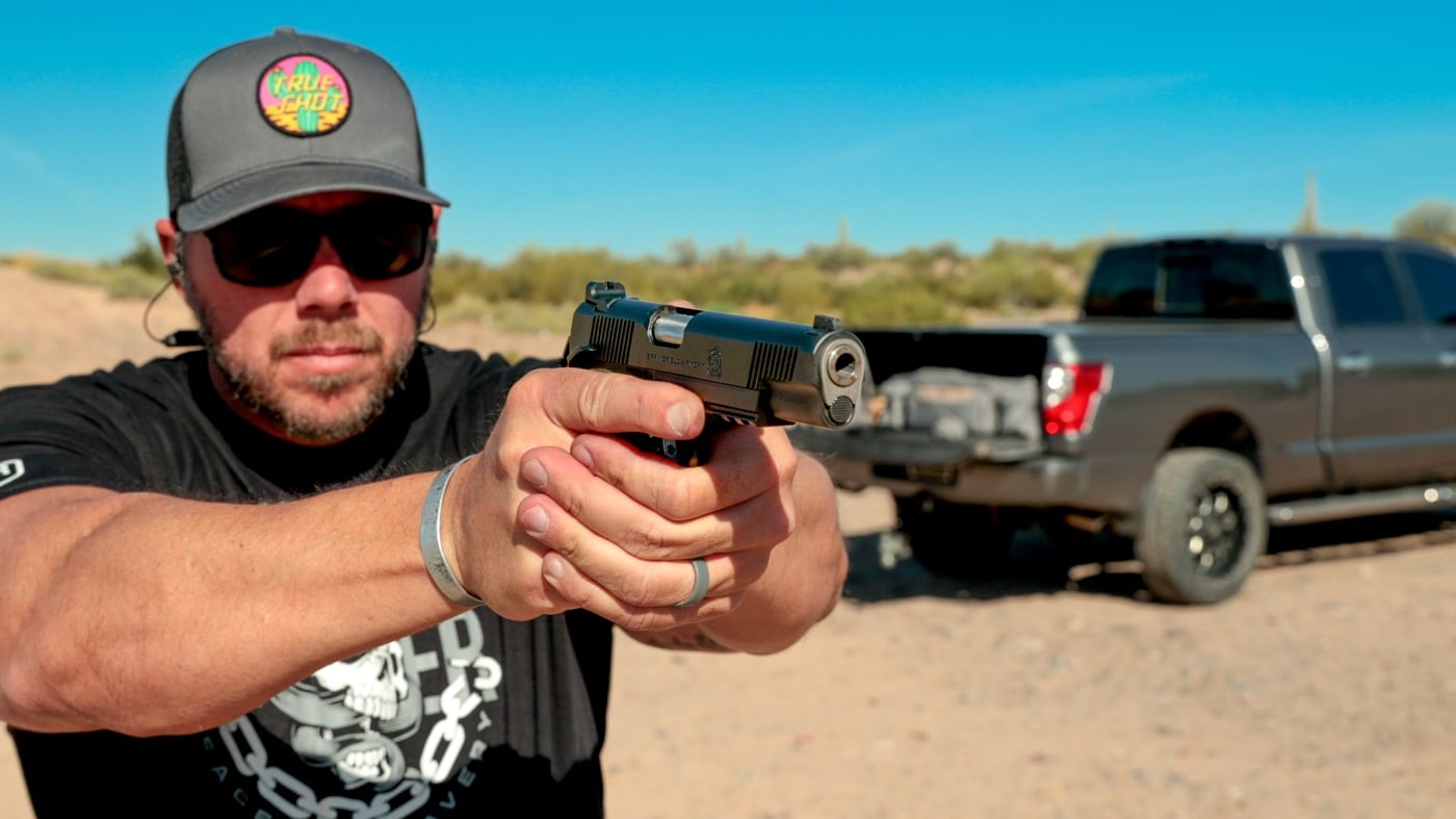 shooting the 9mm 1911 operator