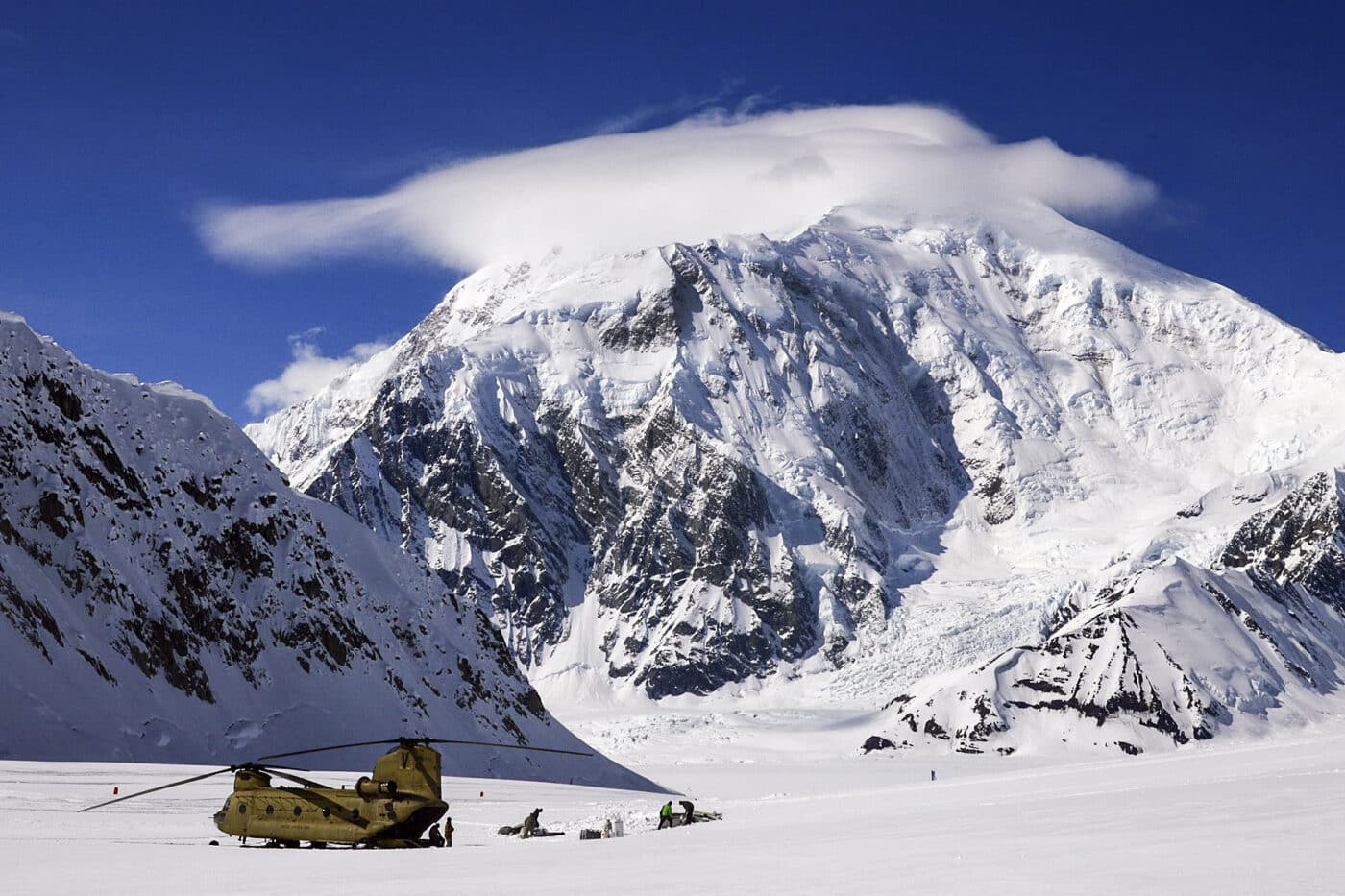 sugarbears chinook at base camp on denali