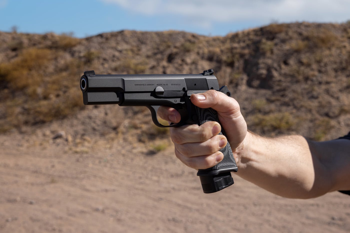 testing the apex extended magazines in the sa-35 while at the shooting range