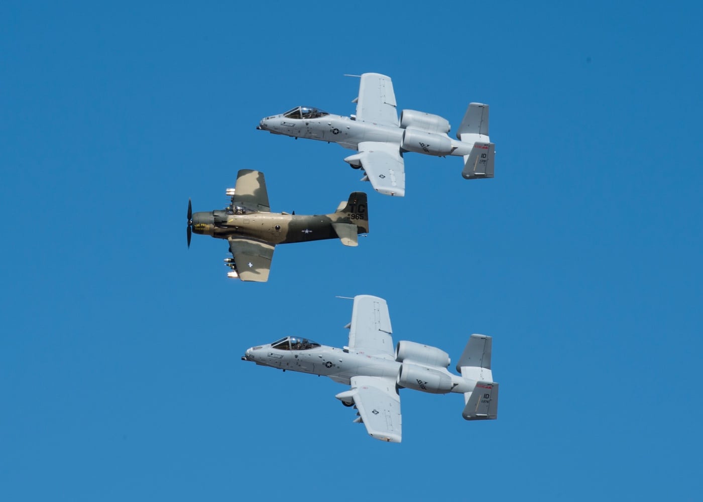 a-1 skyraider with a-10 warthogs