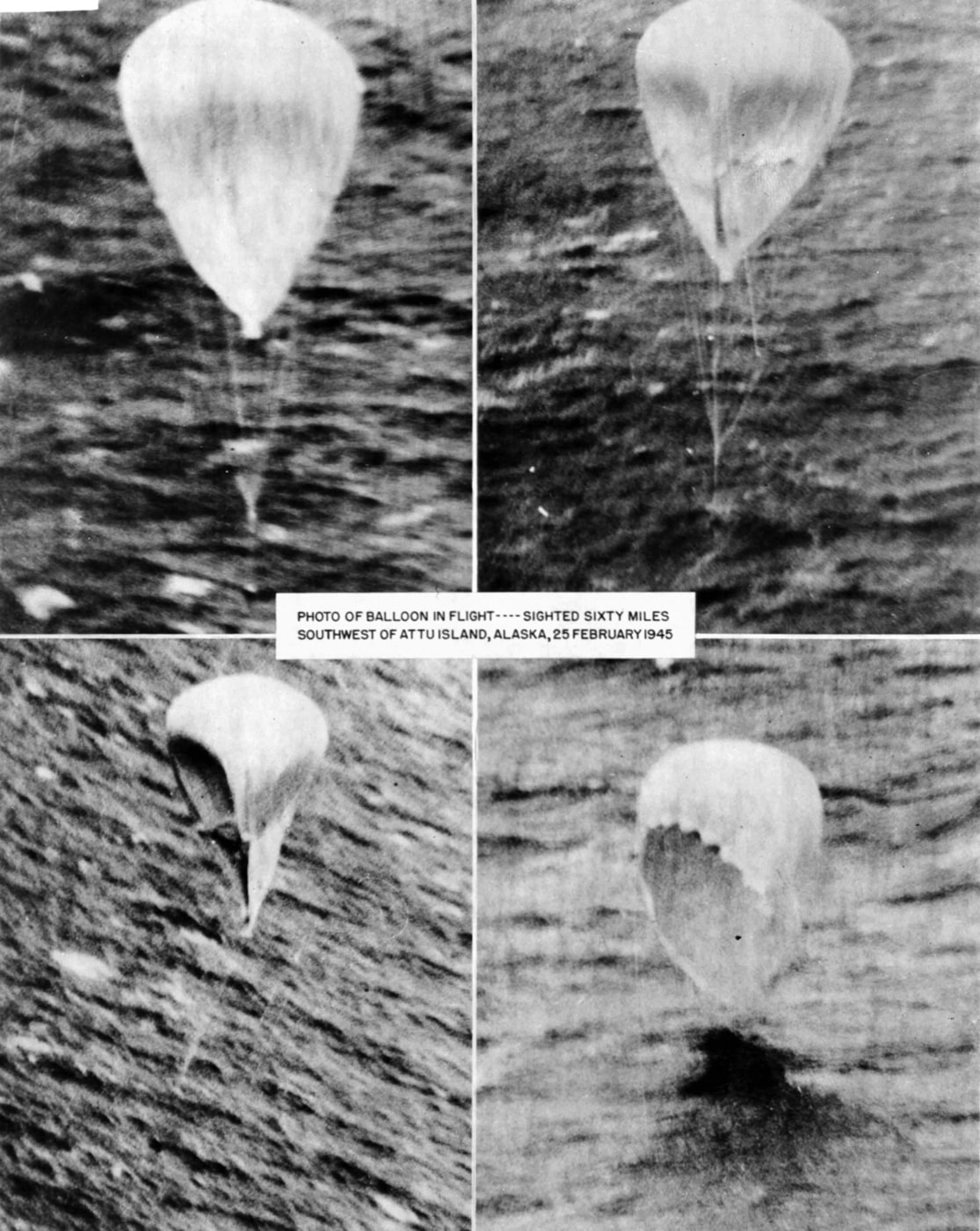 balloon bomb crashes into sea