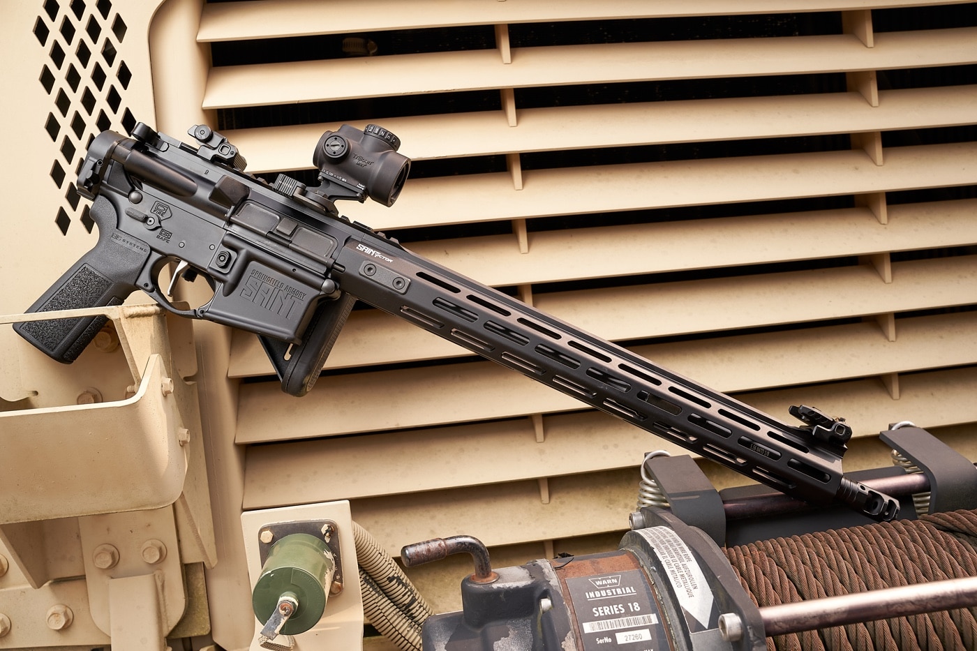law tactical folder on ar-15 springfield saint rifle