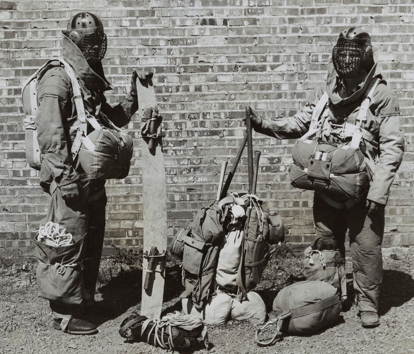 smoke jumpers with gear during 1945