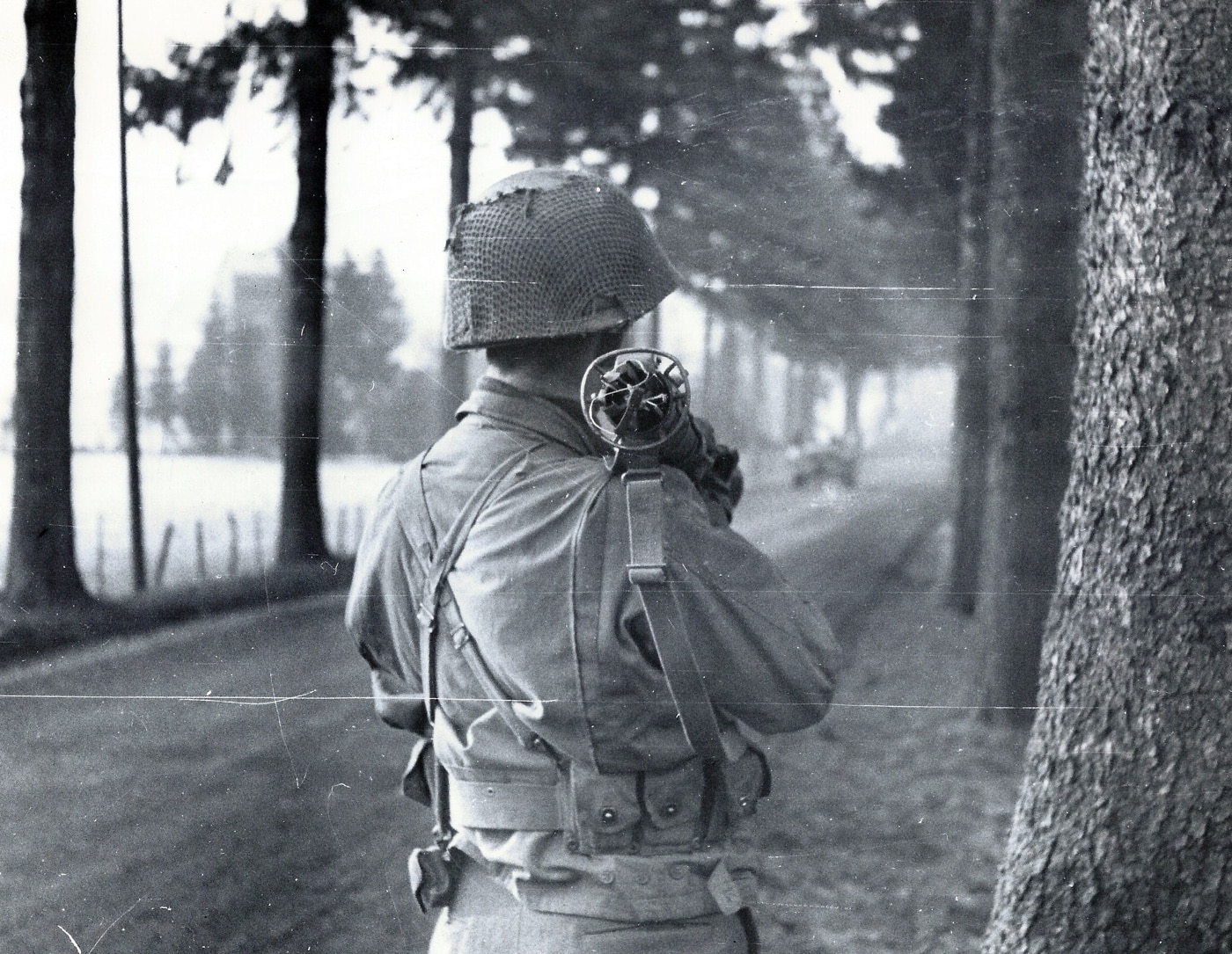 soldier with bazooka prepares for panzers in the ardennes during the battle of the bulge