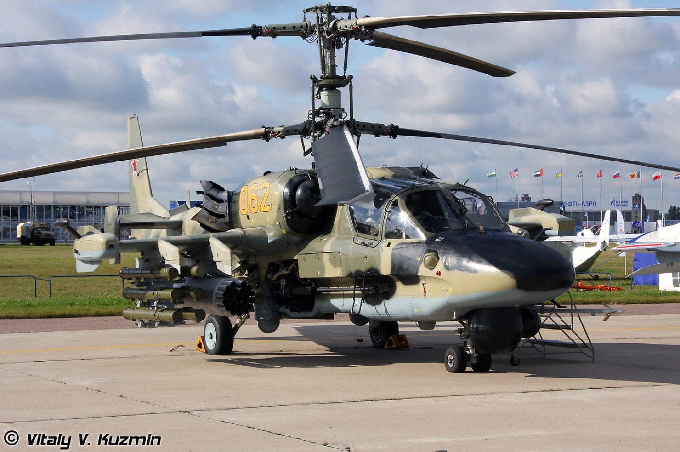 Ka-52 with full weapons compliment on display