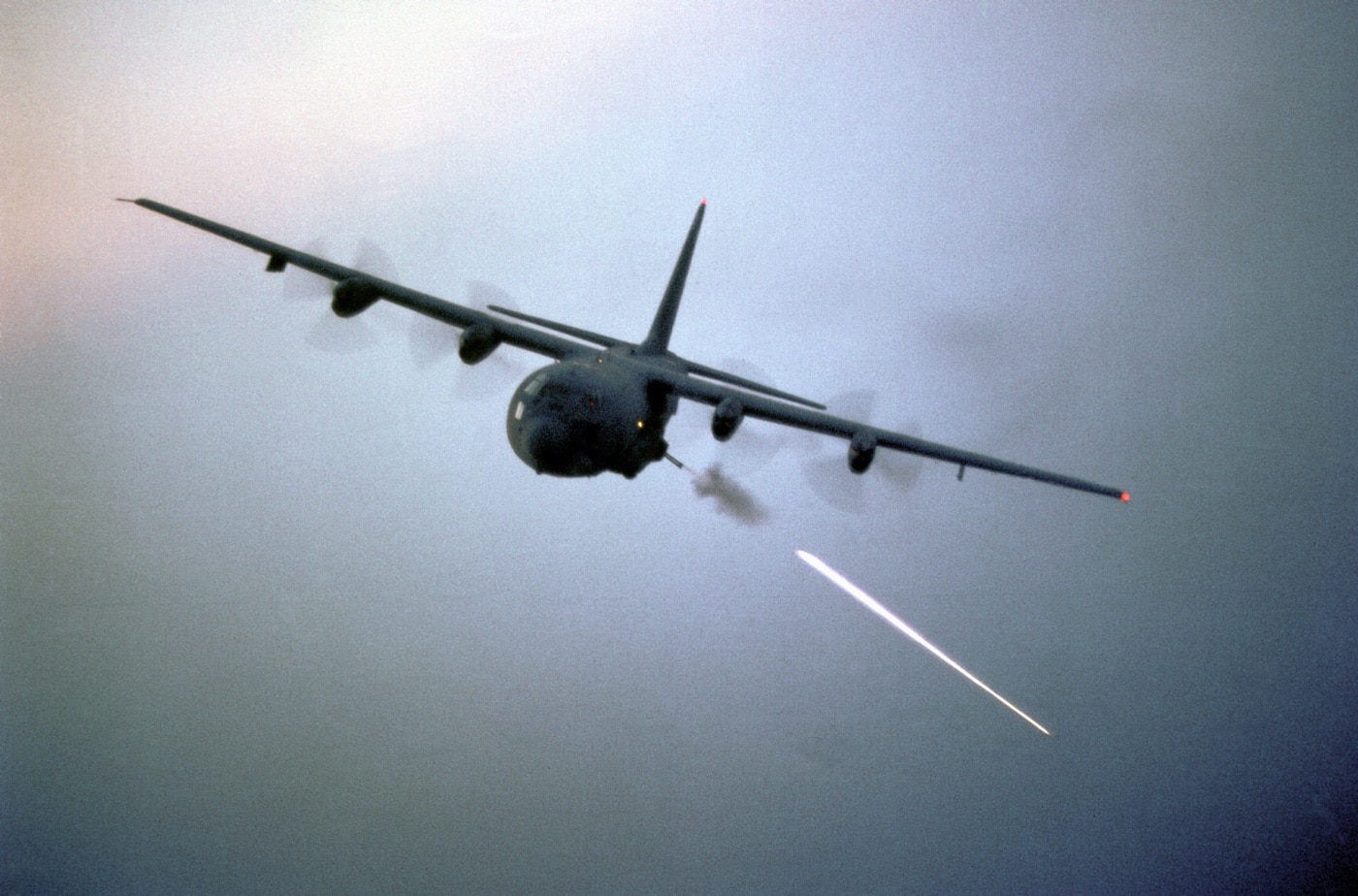 ac-130 on a training mission in 1980