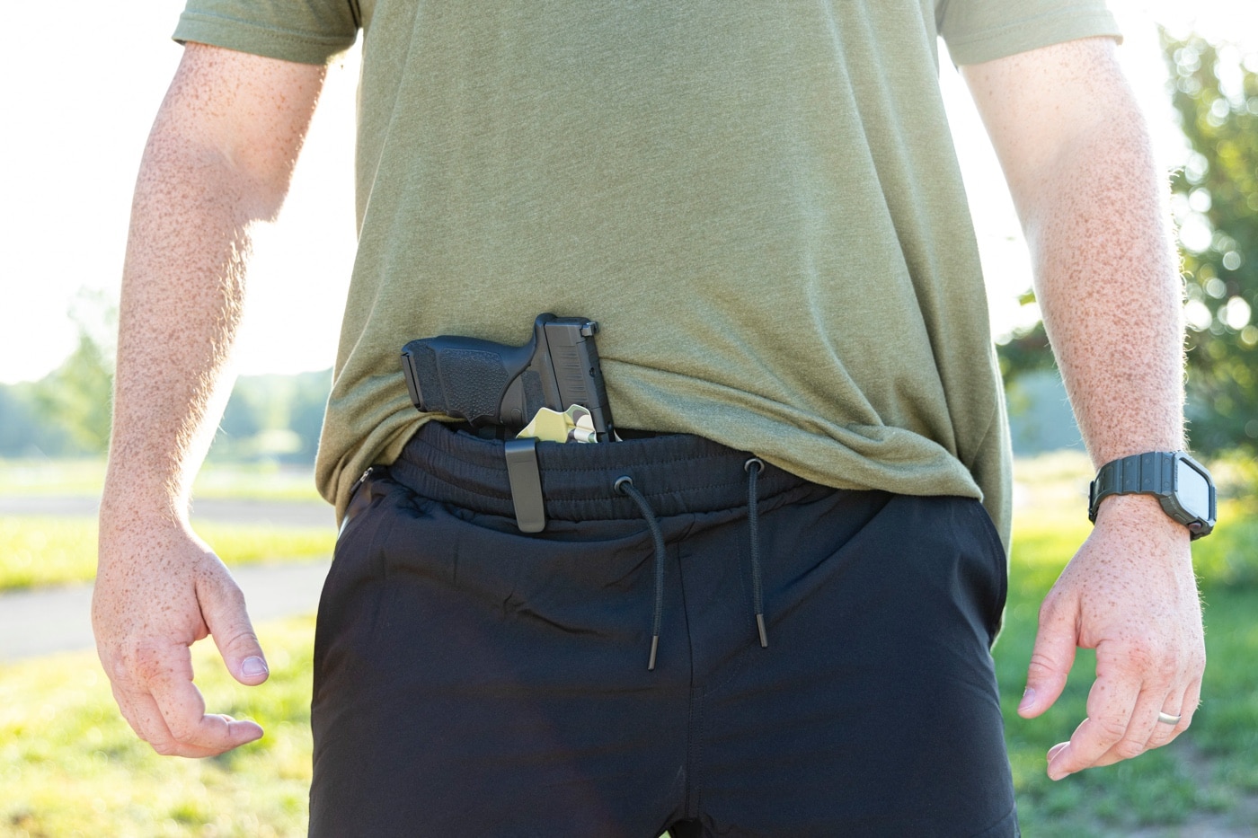 detail shot of arrowhead tactical carrier training shorts