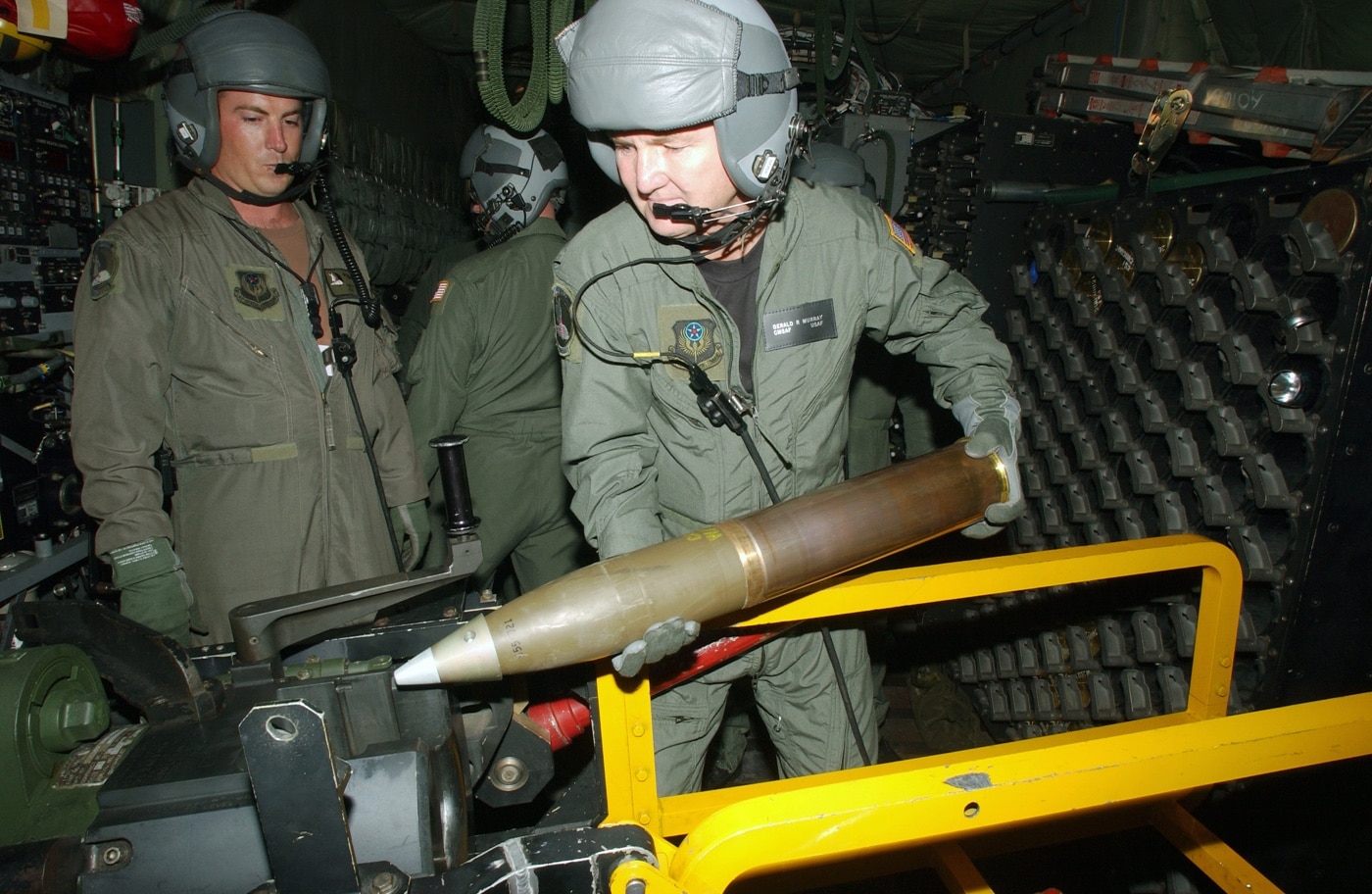 loading a 105mm shell in ac-130