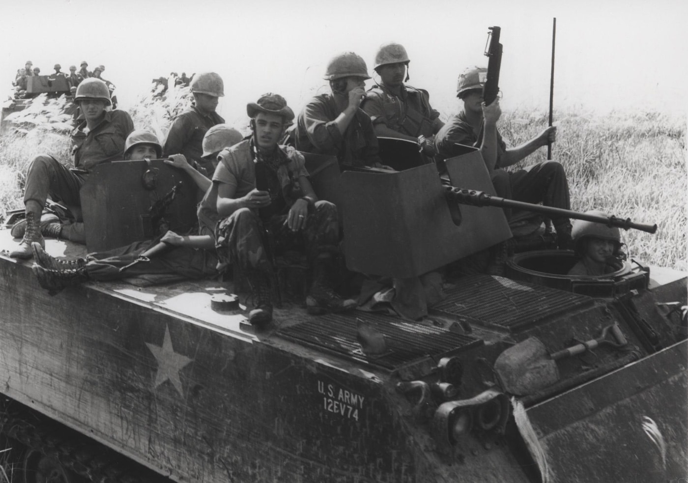 us marines riding m113 in vietnam
