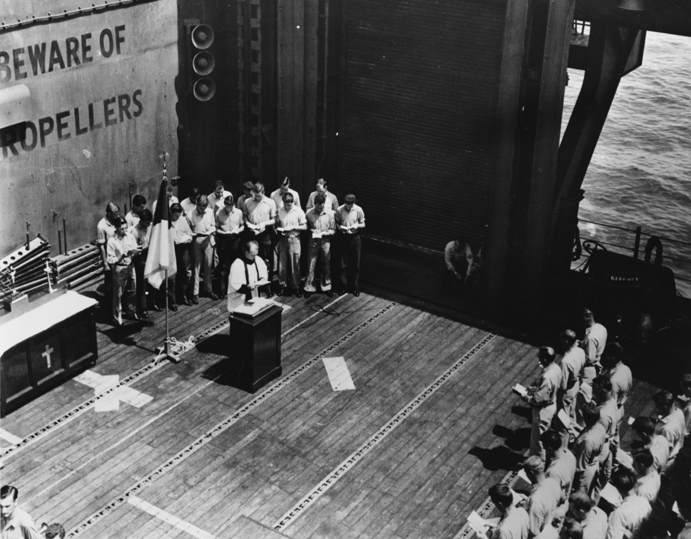 cathlolic mass said on uss langley cvl-27