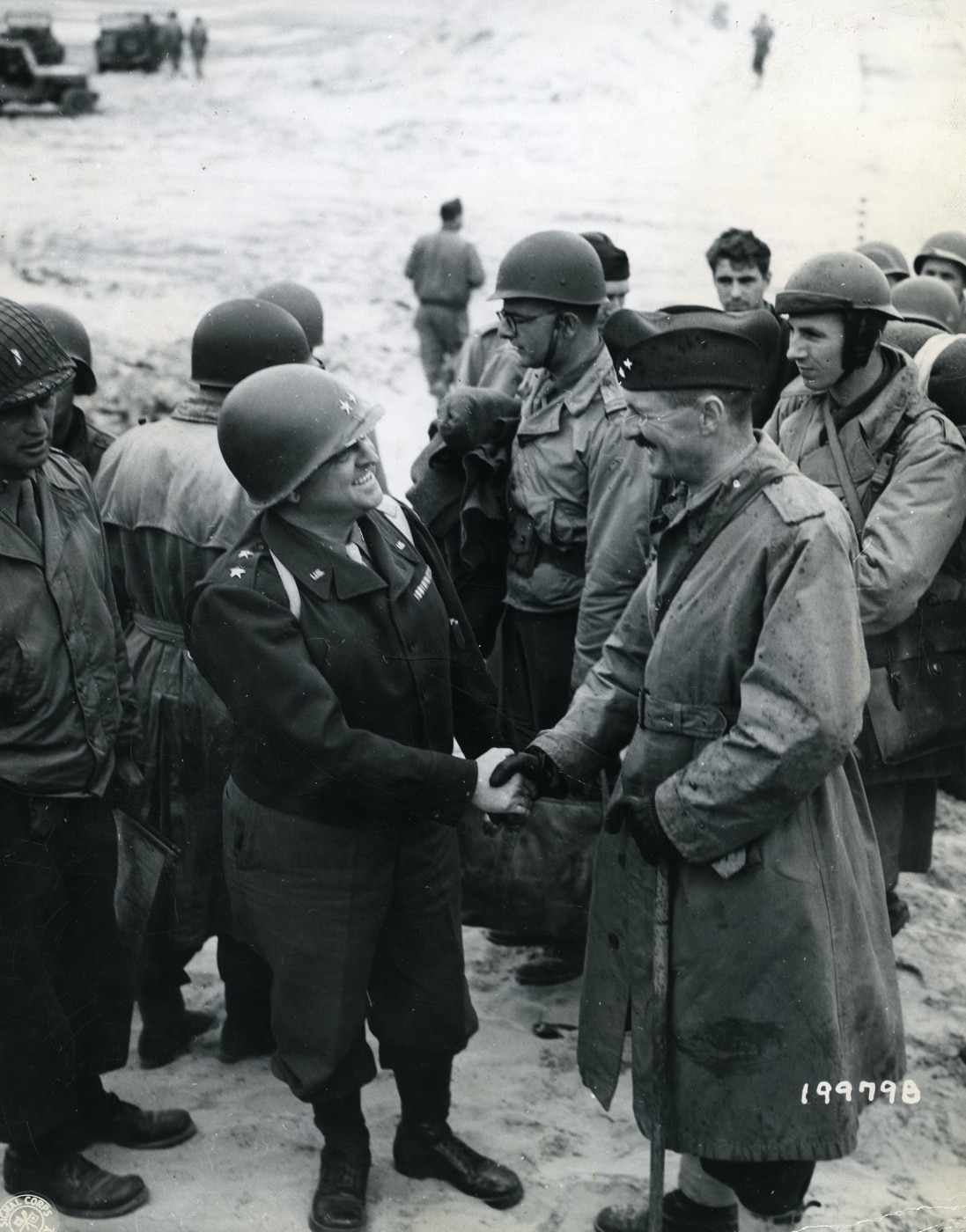 general walton h walker on normandy beach