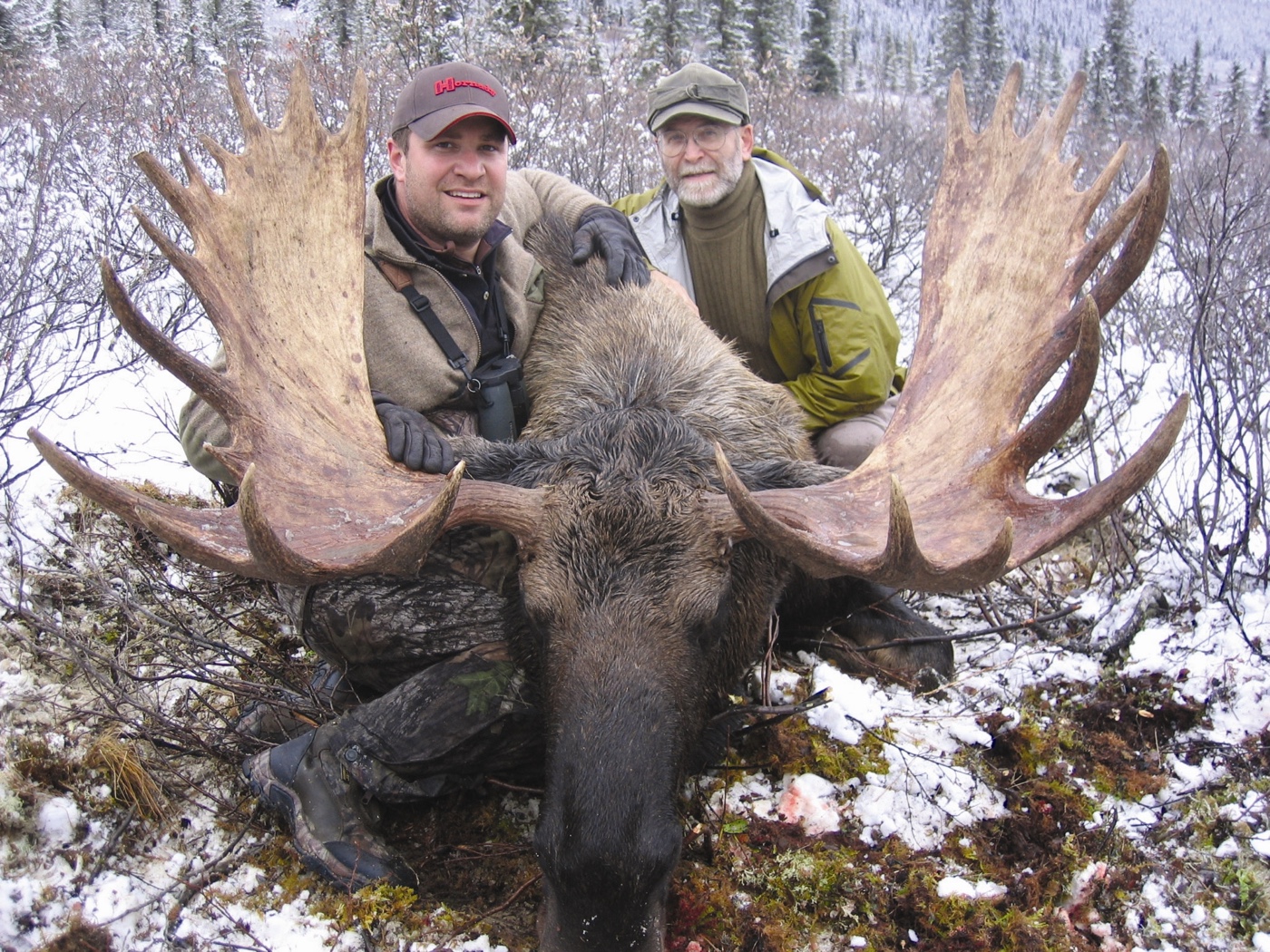 jason hornady and steve hornady on a moose hunt