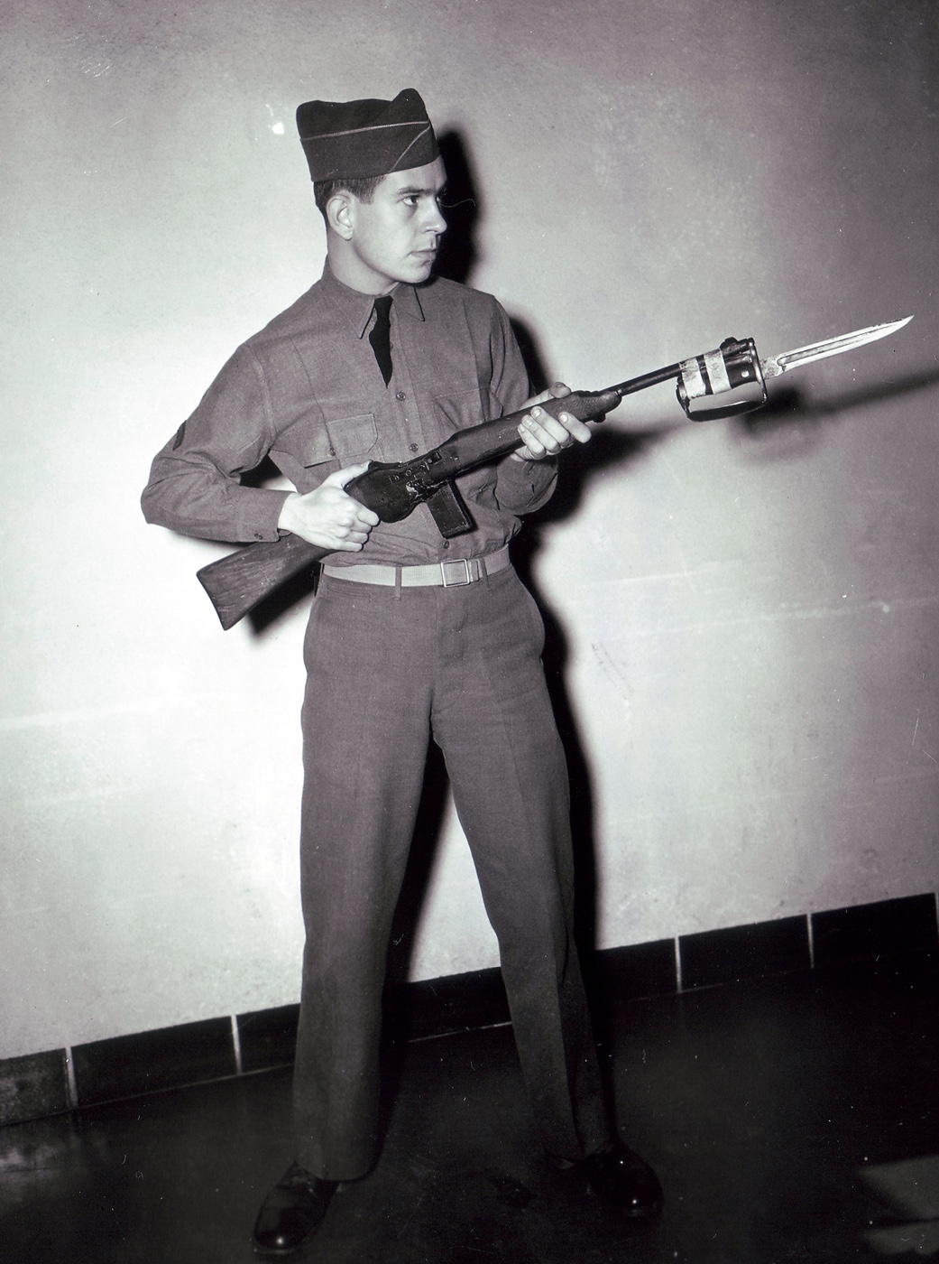 m1 carbine with taped on bayonet