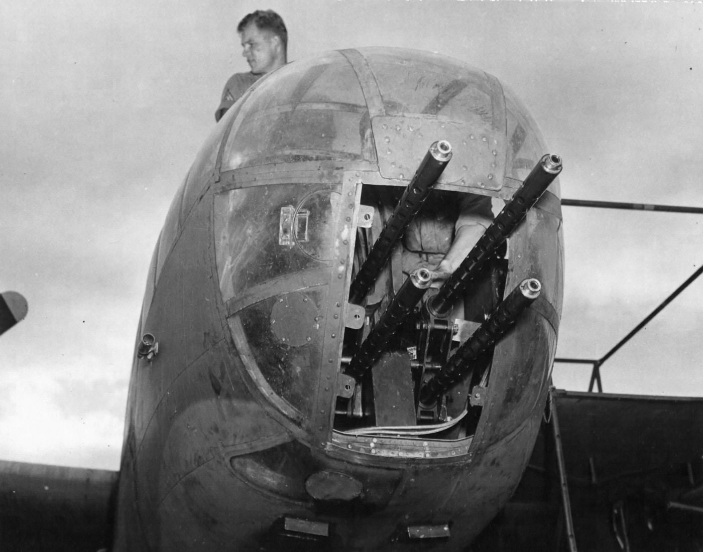 nose 50 caliber machine guns b-25 mitchell gunship