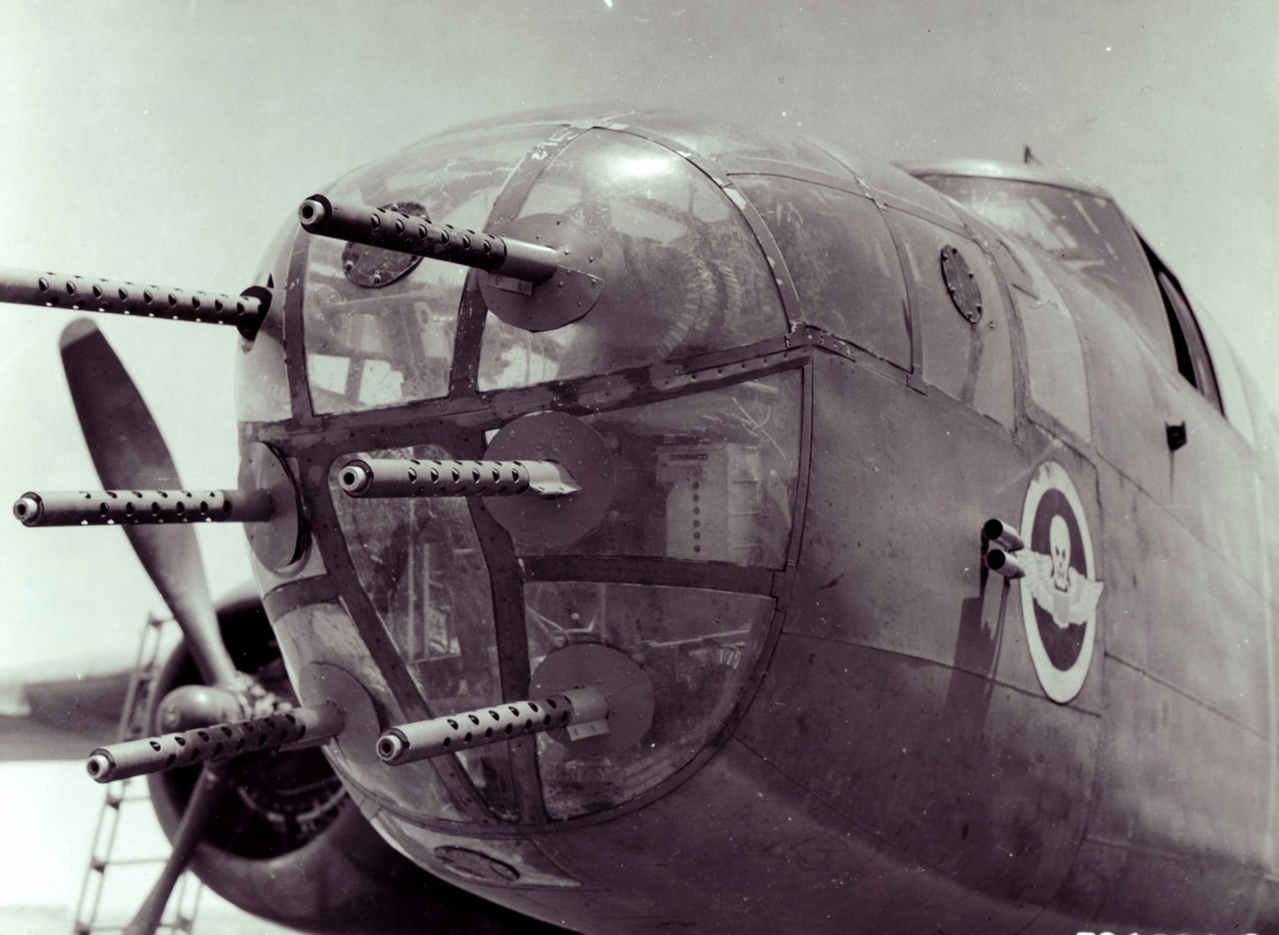 six 50 caliber machine guns in b-25