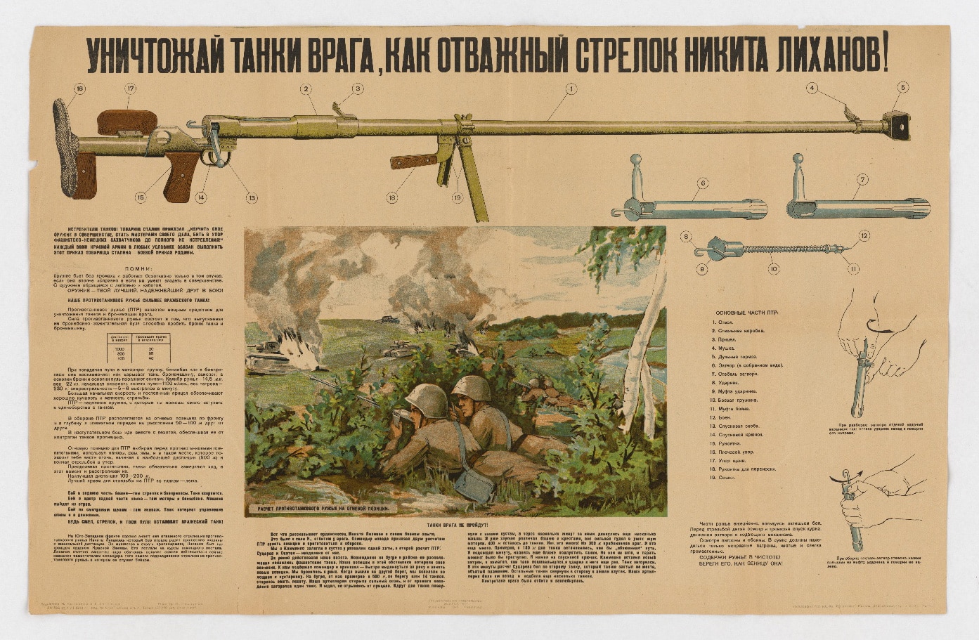 soviet ptrd-41 training poster