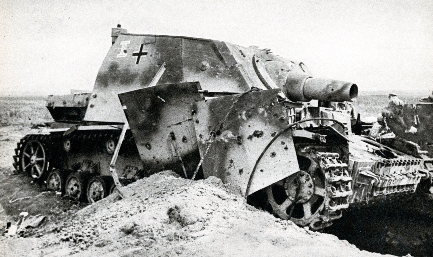 sturmpanzer 43 destroyed by russian anti-tank rifle