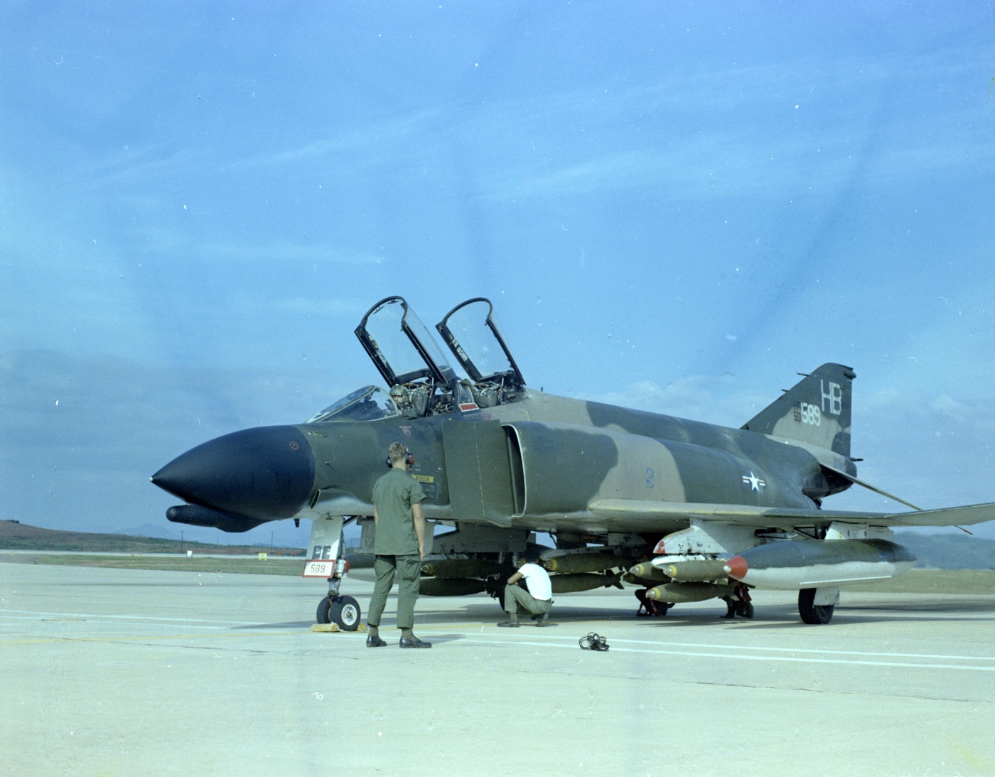 usaf f-4 phantom ii at phu cat air base vietnam