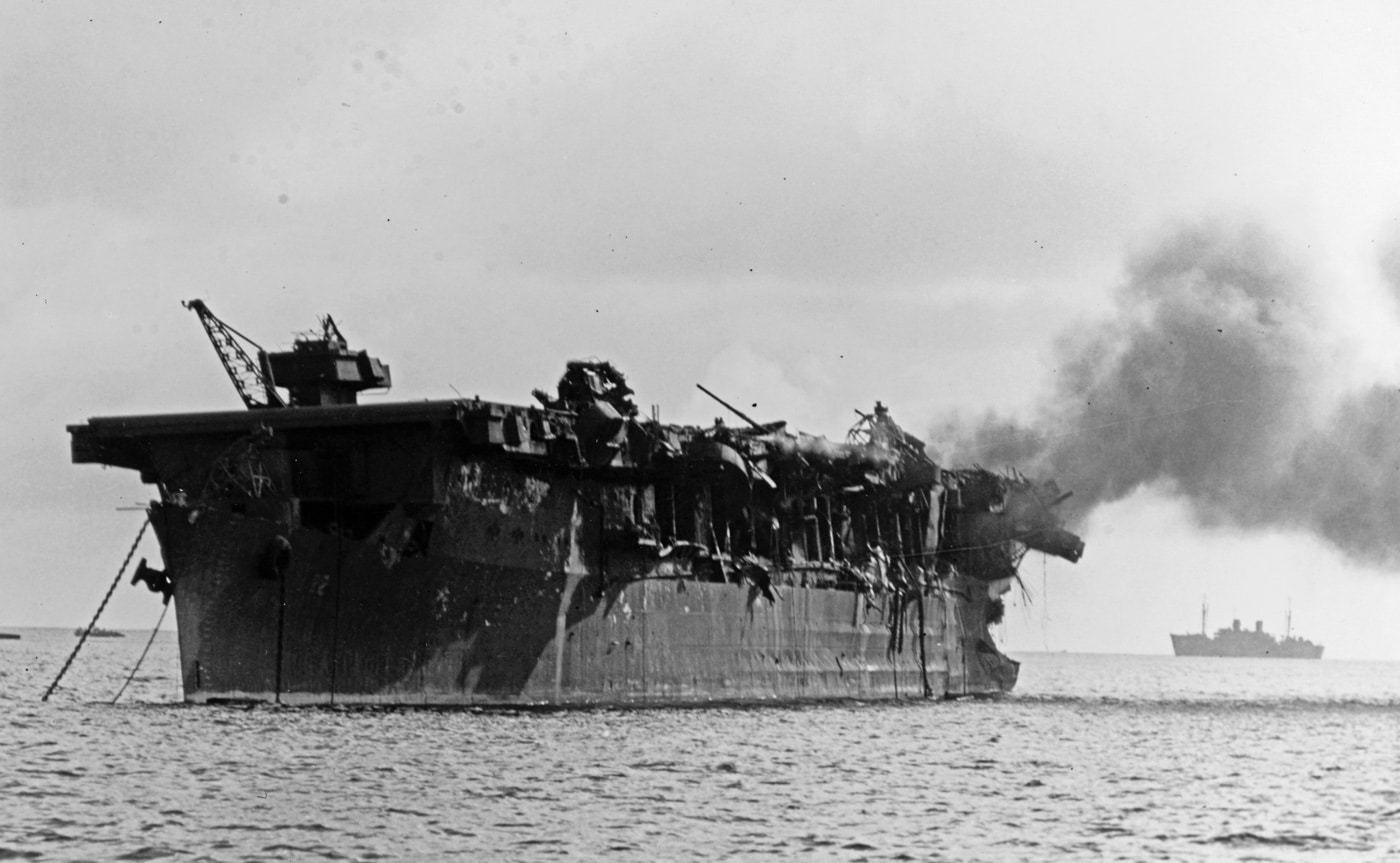 uss independence hit by atomic bomb