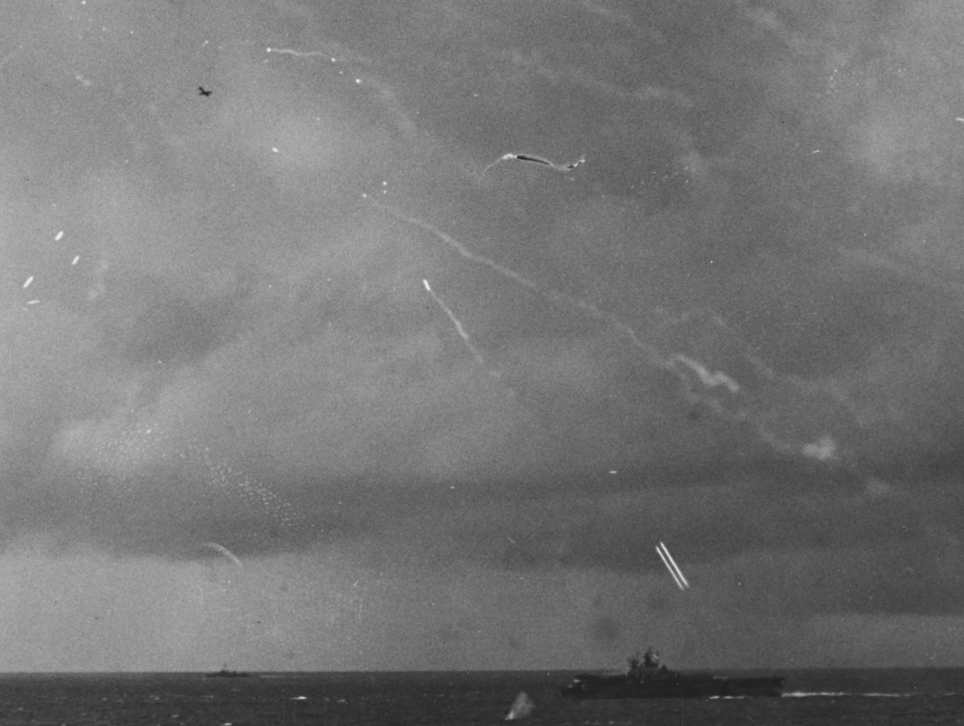 uss langley attacked by diving japanese plane