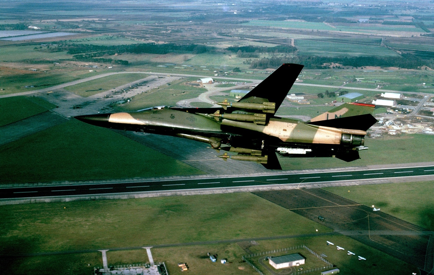 f-111 with guided bombs loaded