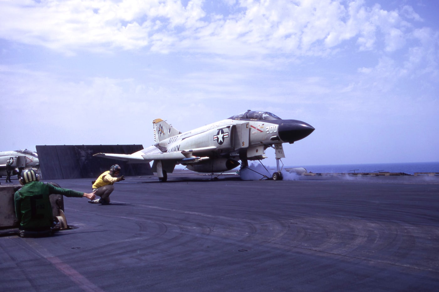 f-4 phantom ii launches from the uss forrestal in 1975