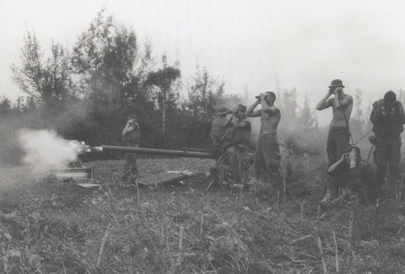 marines shoot a m-40 recoilless rifle in vietnam